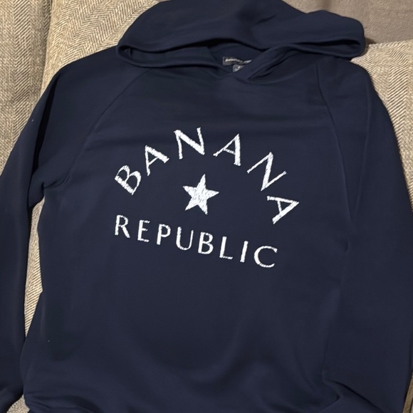 NWT Banana Republic Men’s Navy Hooded Sweatshirt with Pockets Size Small - Picture 1 of 9